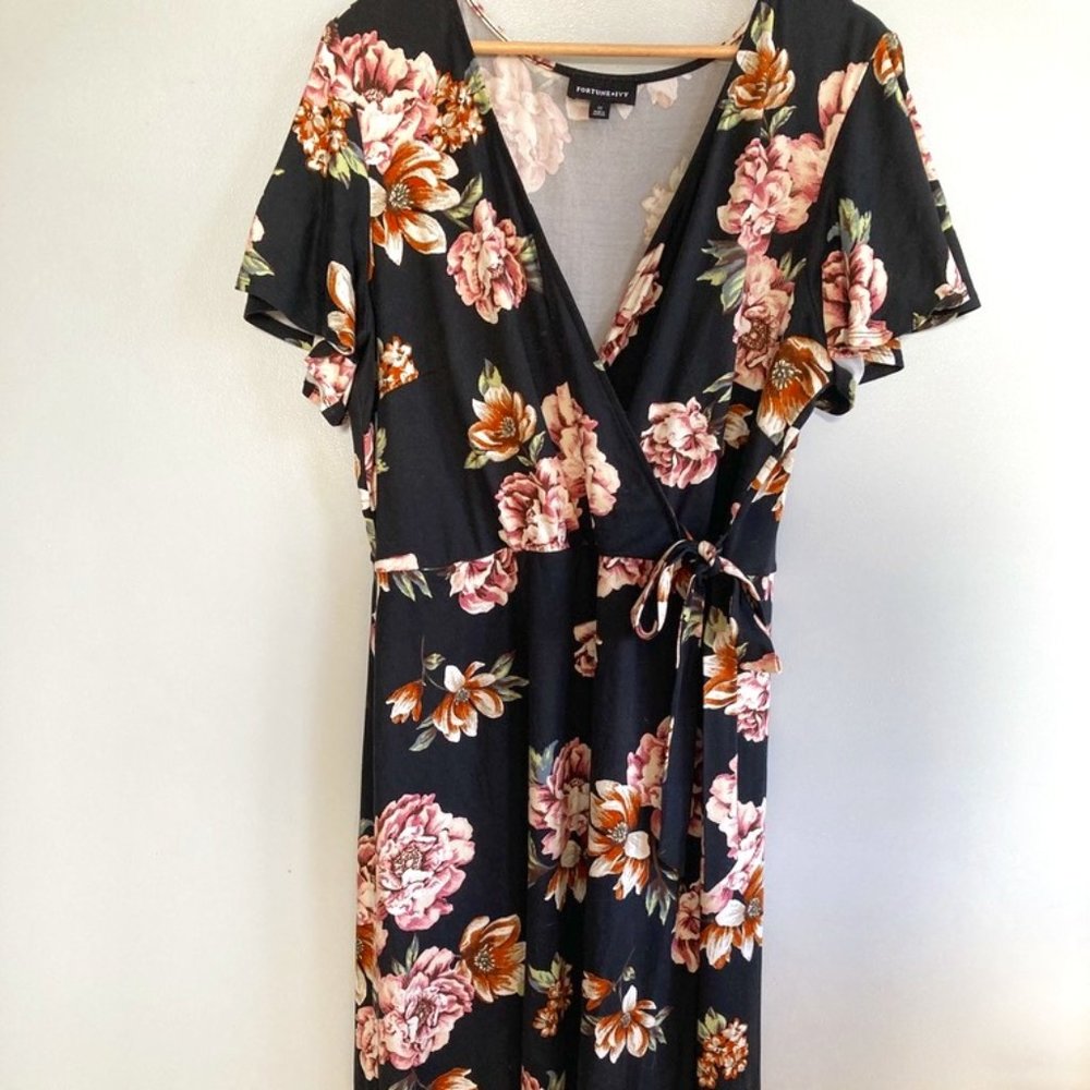 Floral dress with high-low skirt